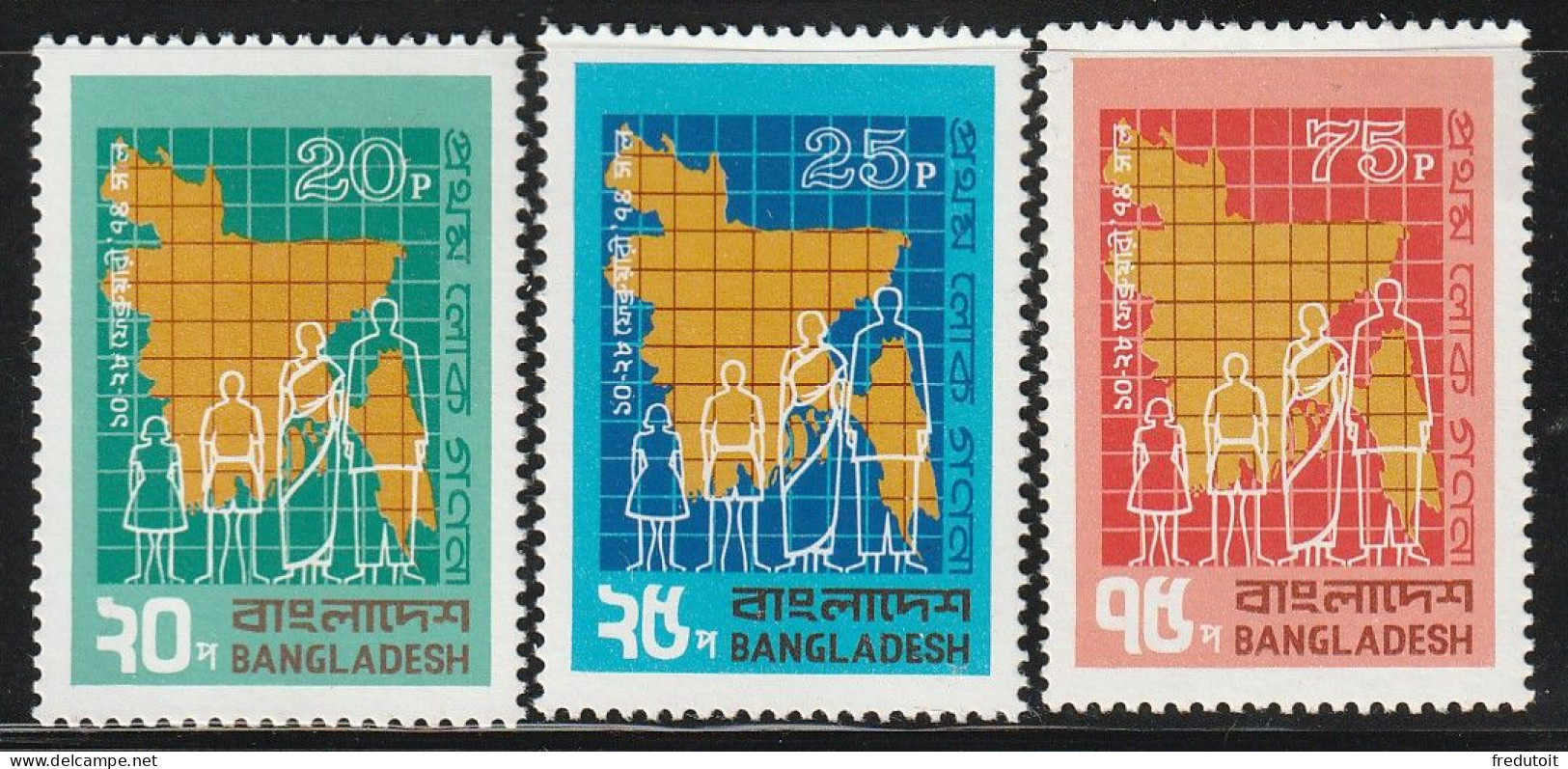 BANGLADESH - N°43/5 ** (1974) Rencensement - Bangladesch