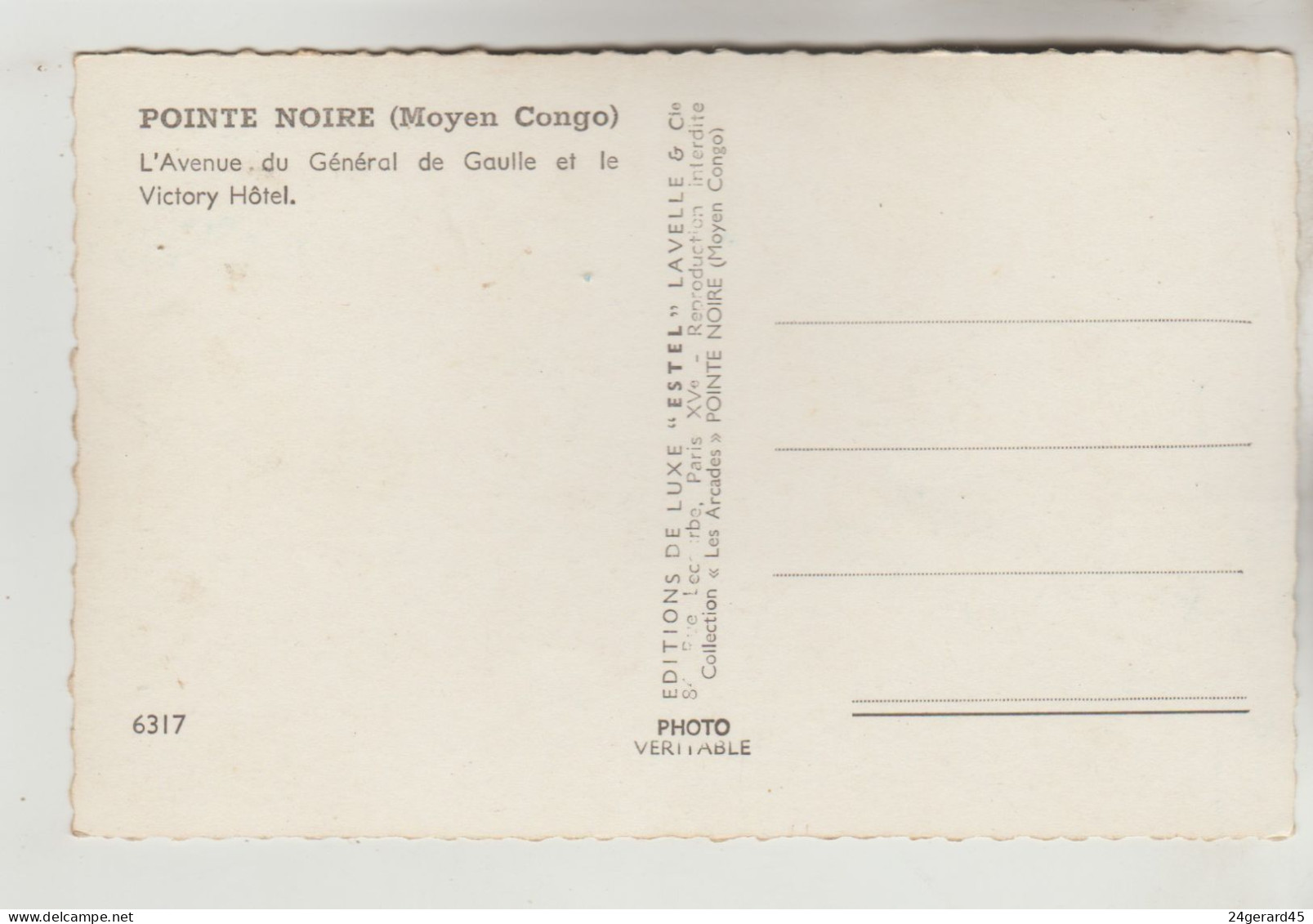 CPSM POINTE Noire (Congo) - Avenue Du Général De Gaulle Et Le Victory Hôtel - Pointe-Noire