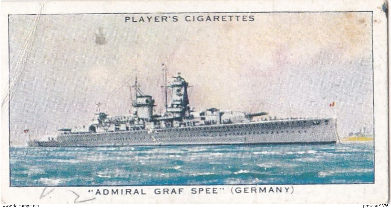 Modern Naval Dress.1939 - 24 Graf Spee, Germany, Battleship - Players Cigarette Card - Player's