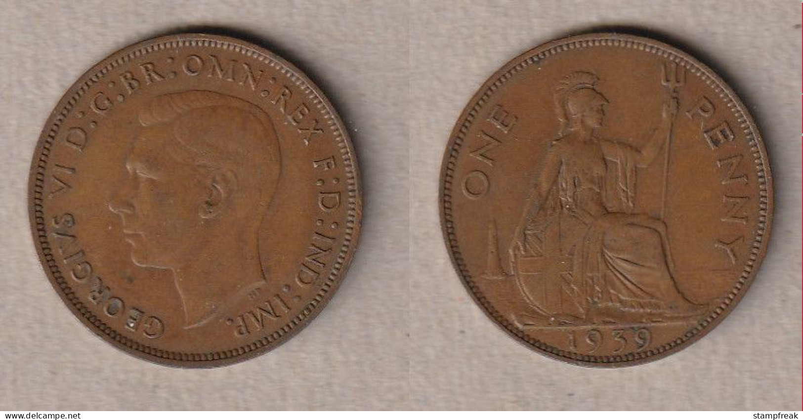 01952) Grossbritannien, 1 Penny 1939, George VI - Otros & Sin Clasificación