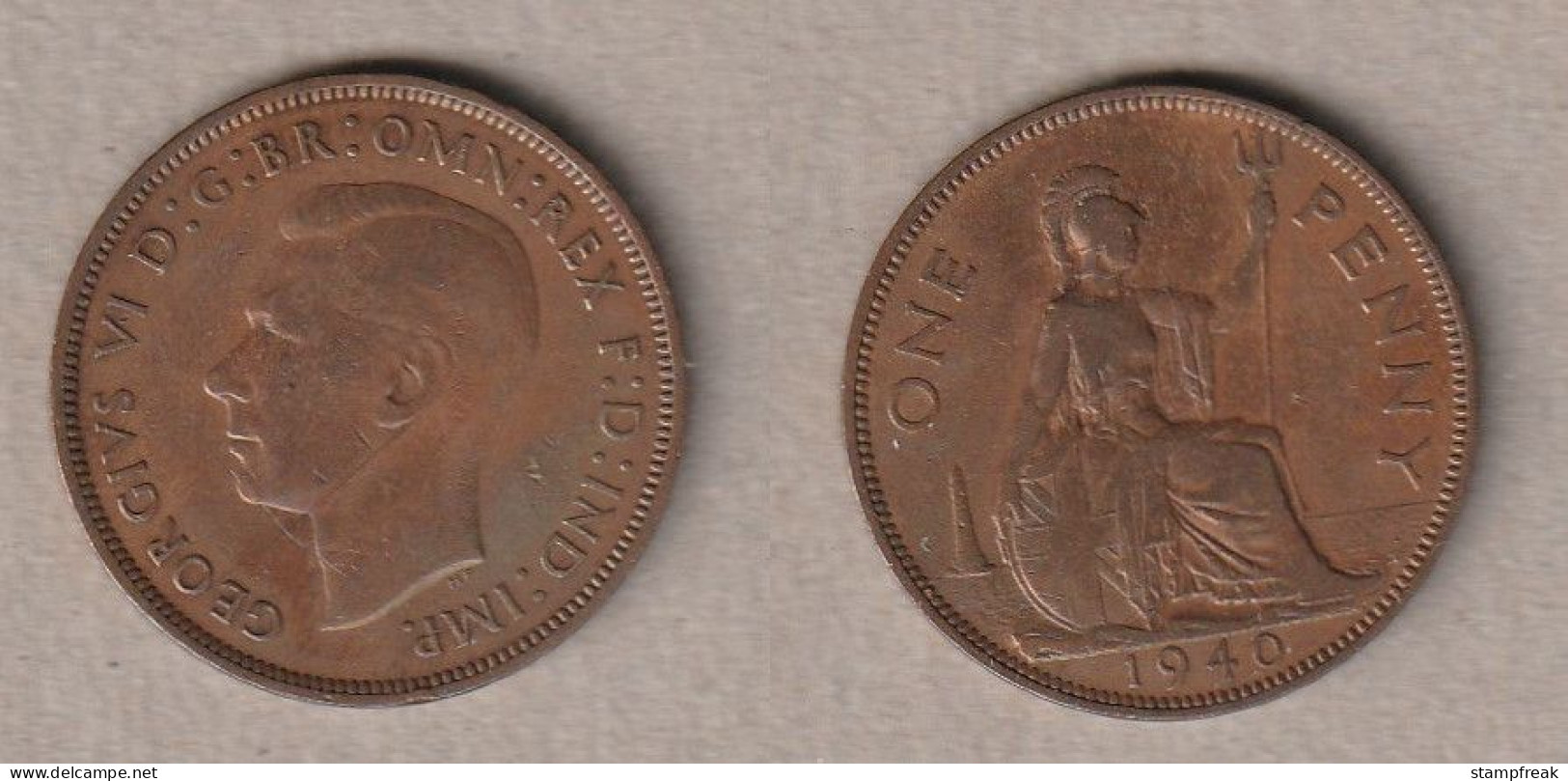 01956) Grossbritannien, 1 Penny 1940, George VI - Andere & Zonder Classificatie