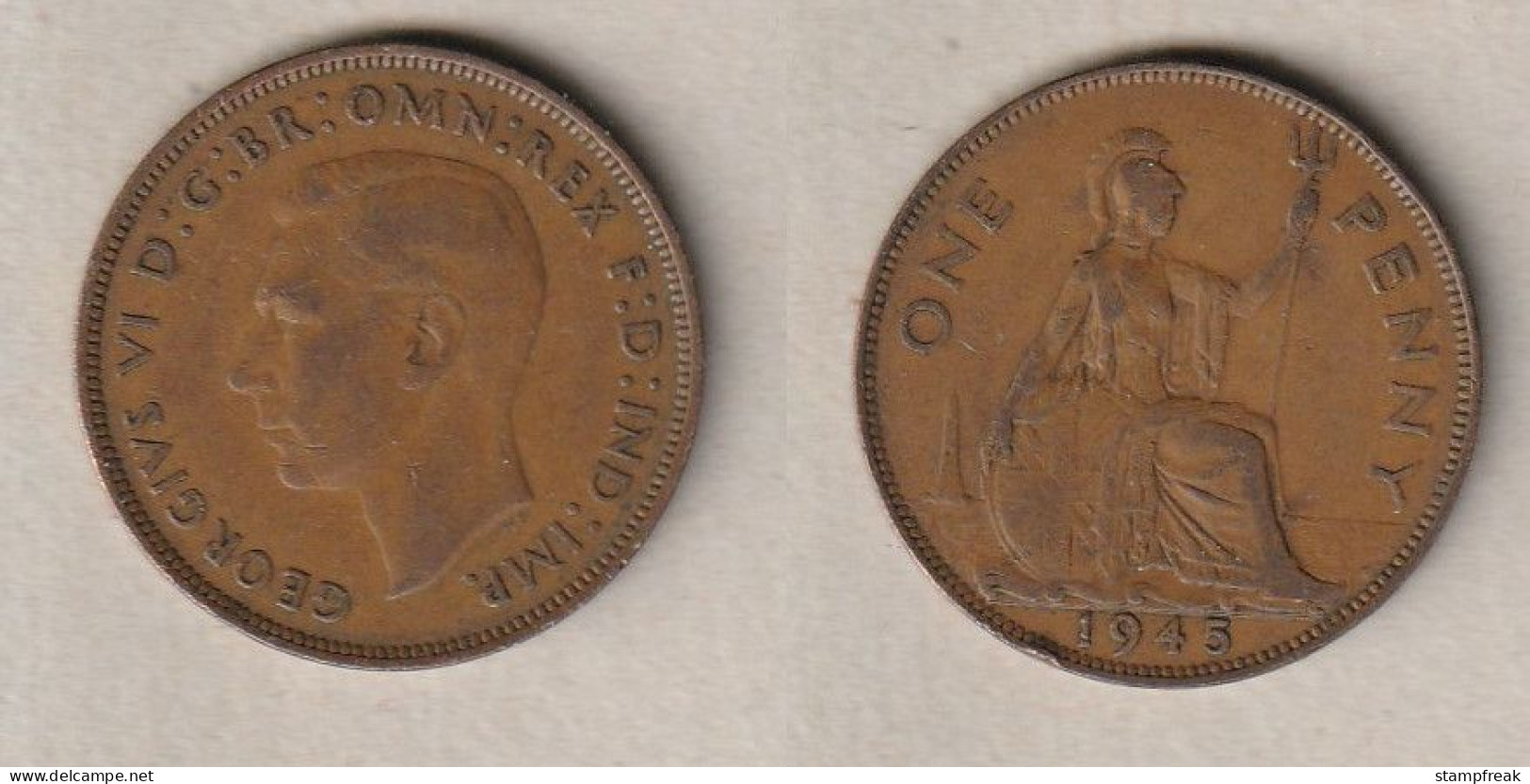 01937) Grossbritannien, 1 Penny 1945, George VI - Andere & Zonder Classificatie