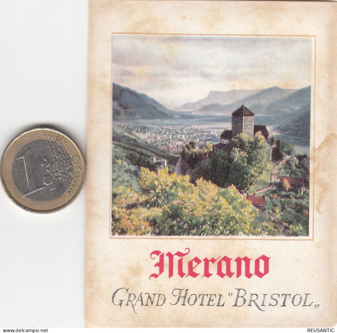 ETIQUETA- STICKER - LUGGAGE LABEL GRAND HOTEL BRISTOL - MERANO     -ITALIA - Etiquetas De Hotel