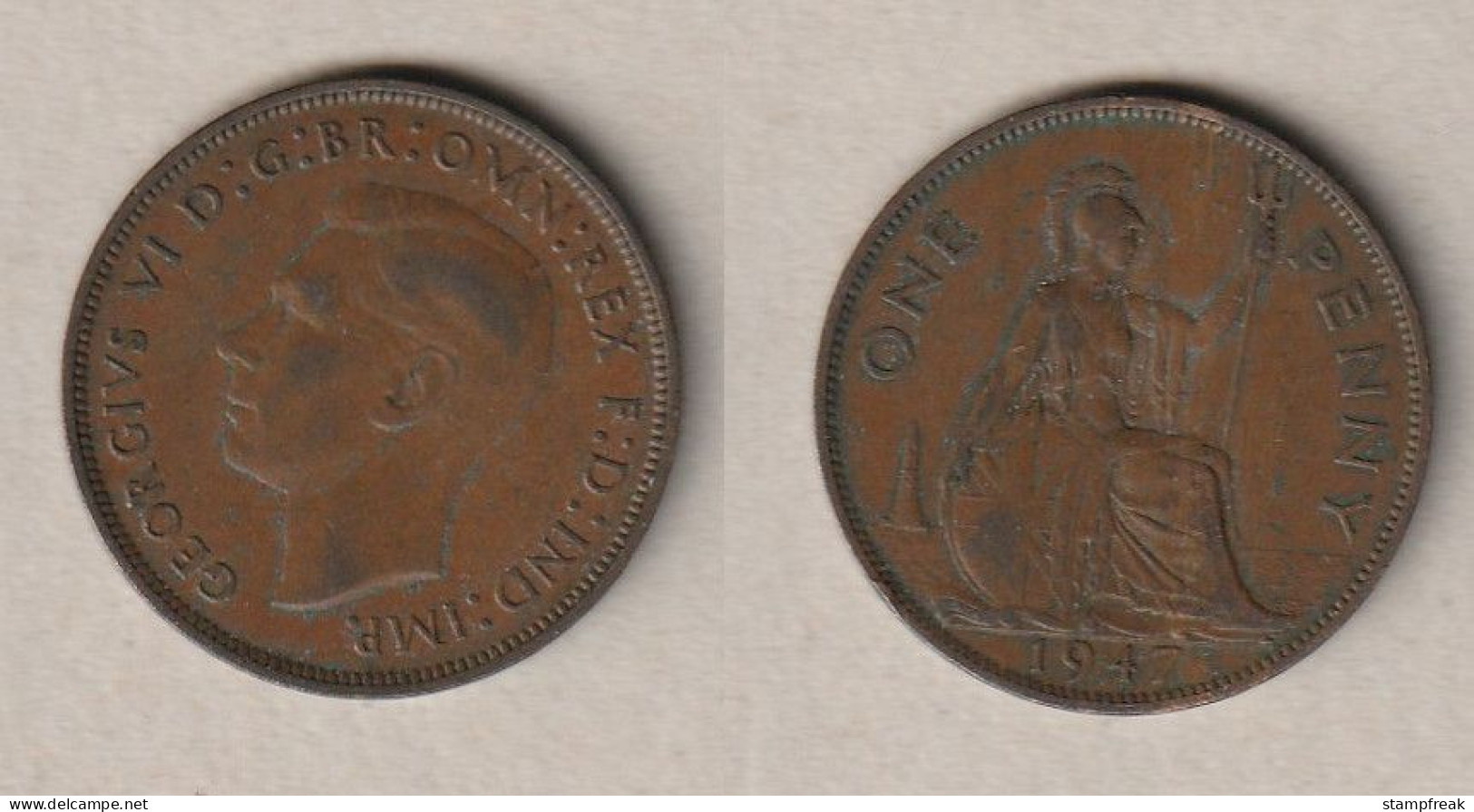 01943) Grossbritannien, 1 Penny 1947, George VI - Otros & Sin Clasificación