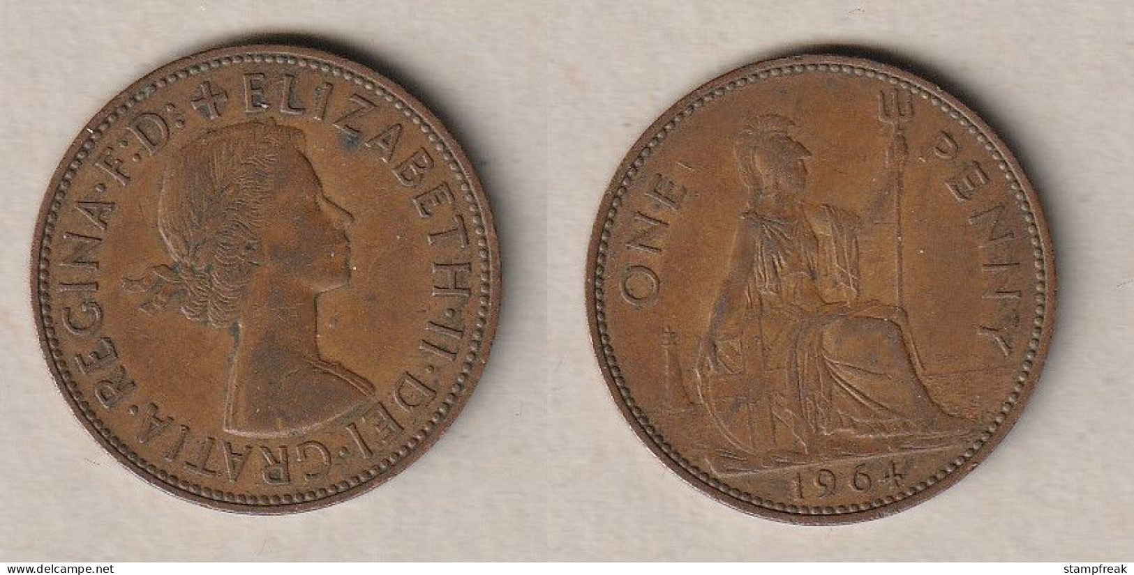 01927) Grossbritannien, 1 Penny 1964, Elisabeth II - Autres & Non Classés