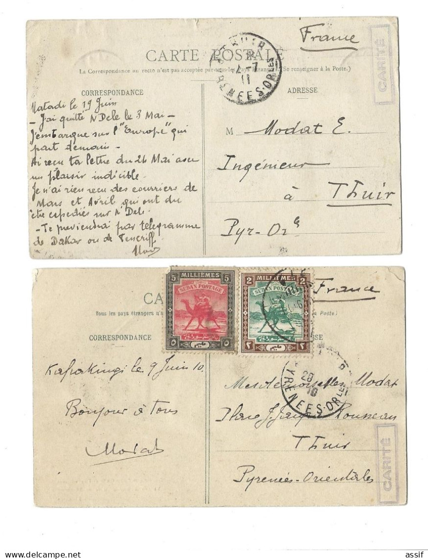 Capitaine Jean Modat ( 1874 - 1941 ) Militaire et explorateur 13 cartes Autographe Congo Soudan 1909 - 1911