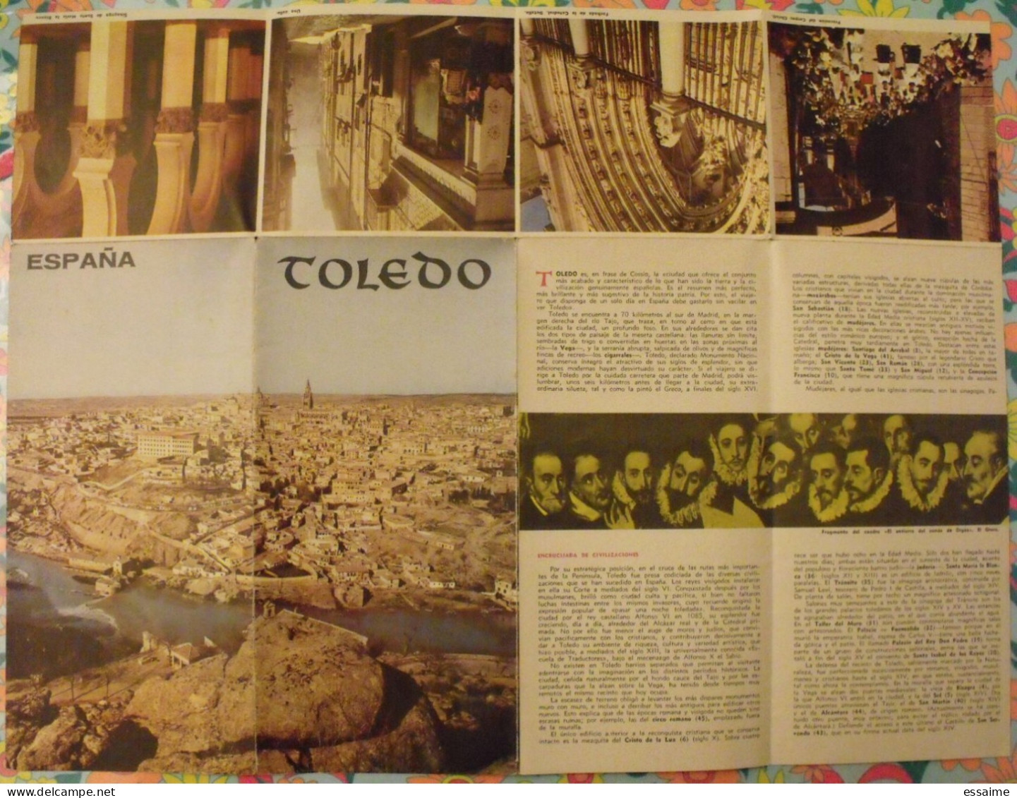 Tolède Toledo Espagne Espana. Plan Touristique. Carte Dépliant Tourisme Vers 1950 (en Espagnol) - Non Classificati