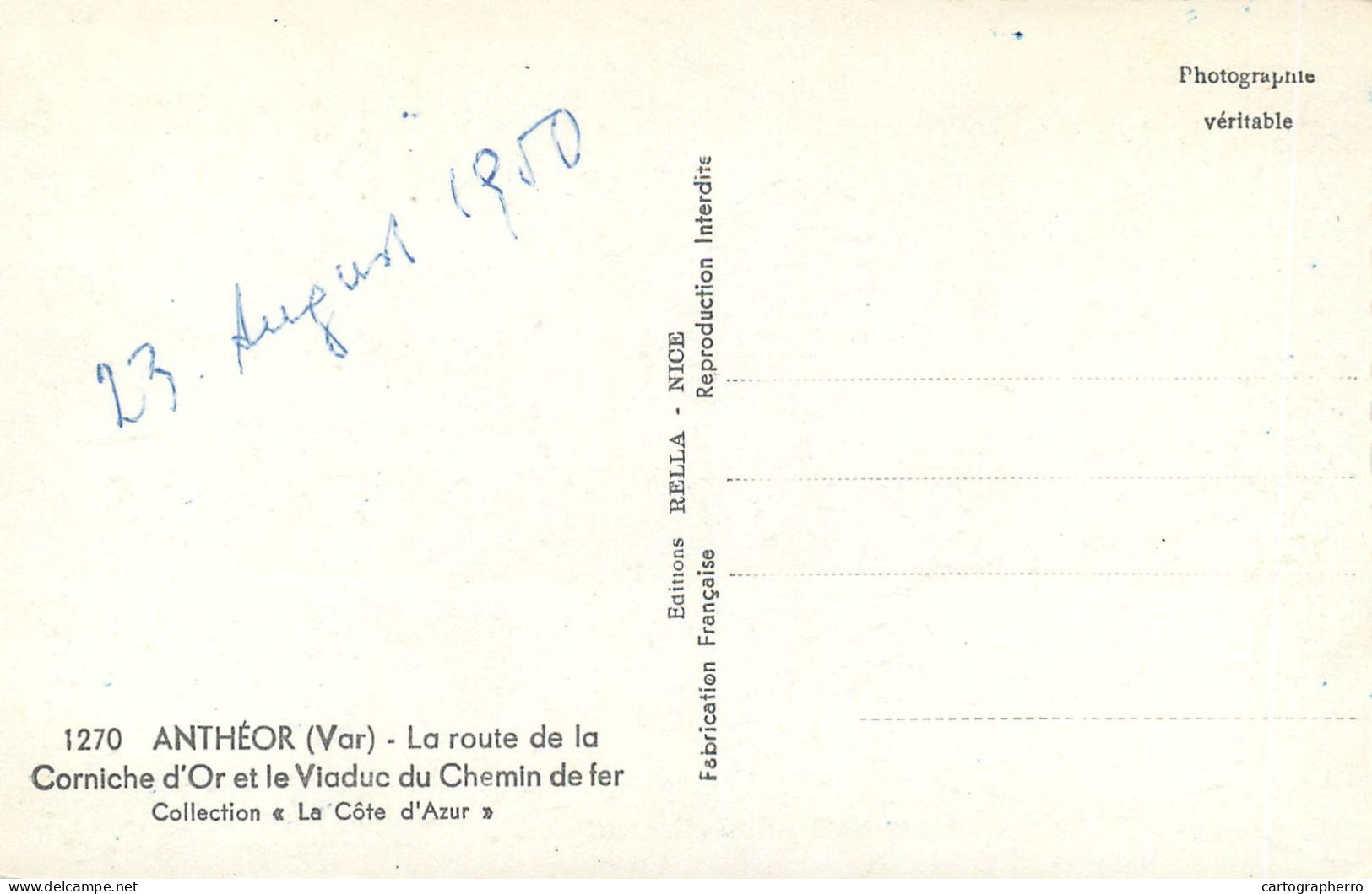 France Postcard Var > Antheor La Route De La Corniche D'Or Et Le Viaduc Du Chemin De Fer 1950 - Antheor