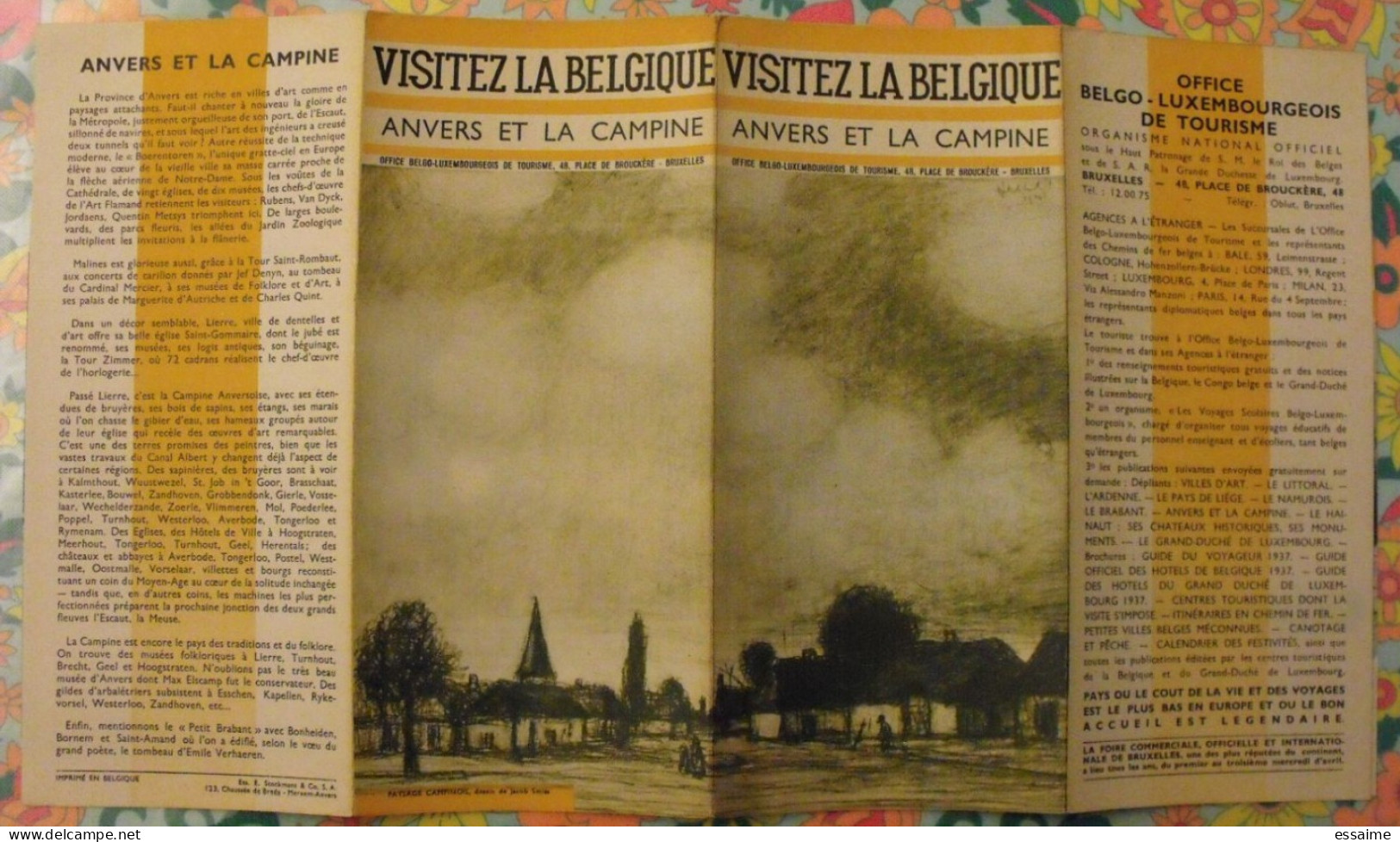 Visitez La Belgique. Anvers Et La Campine. Plan Touristique. Carte Dépliant Tourisme Vers 1950 - Non Classificati