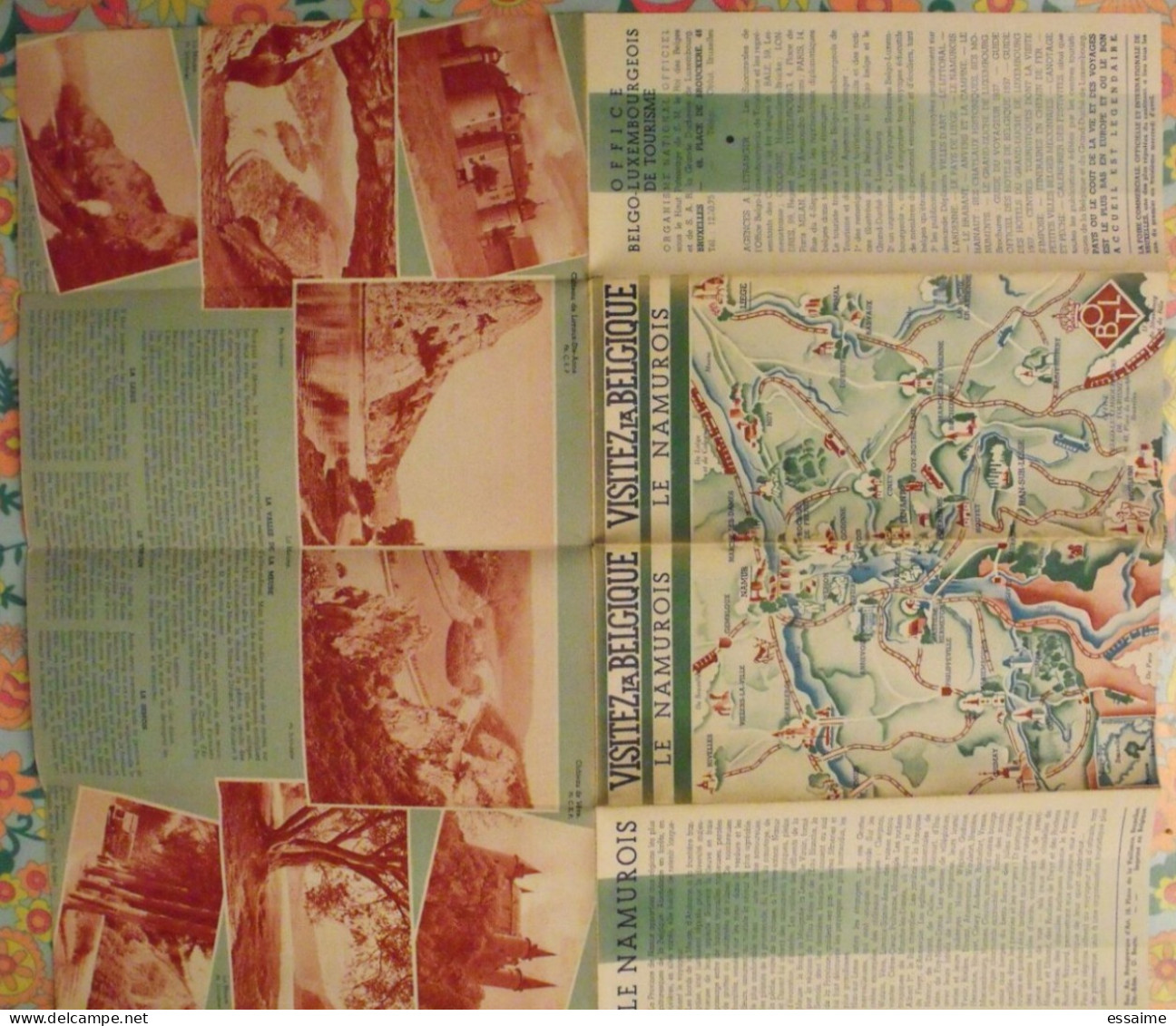 Visitez La Belgique. Le Namurois, Namur. Plan Touristique. Carte Dépliant Tourisme Vers 1950 - Sin Clasificación