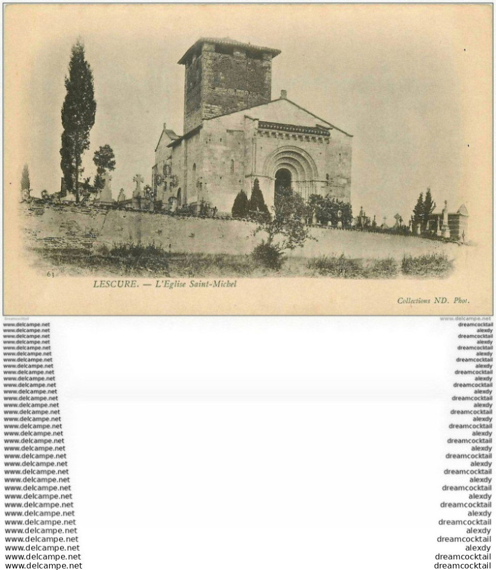 81 LESCURE. Cimetière Et Eglise Saint-Michel Vers 1900 - Lescure