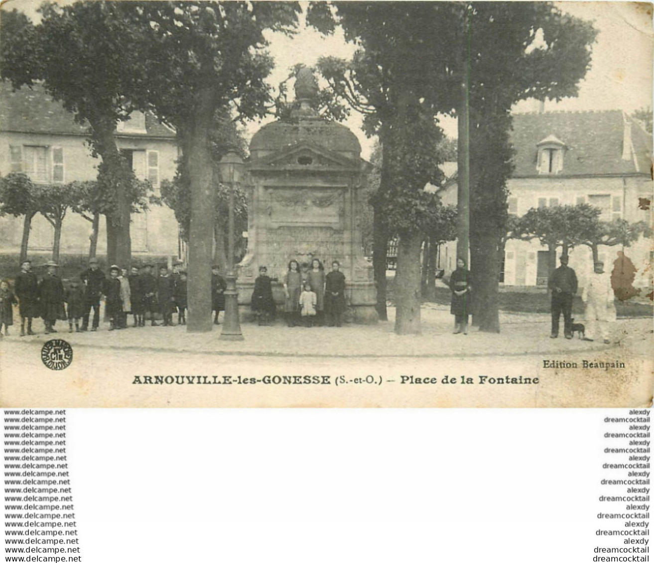 95 ARNOUVILLE-LES-GONESSE GONESSES. Place De La Fontaine 1915 (traces à Droite)... - Arnouville Les Gonesses