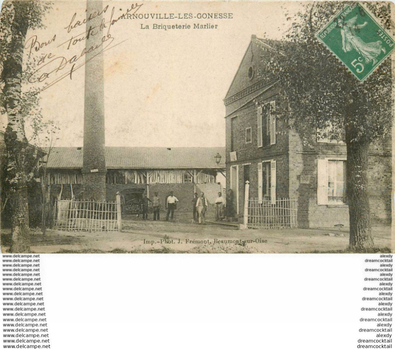 95 ARNOUVILLE-LES-GONESSE. La Briqueterie Marlier Avec Ouvriers 1914 - Arnouville Les Gonesses