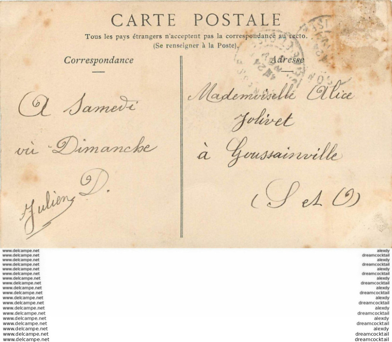 2 X Cpa 95 ARNOUVILLE-LES-GONESSE GONESSES. Nef De L'Eglise Et Presbytère 1904 - Arnouville Les Gonesses