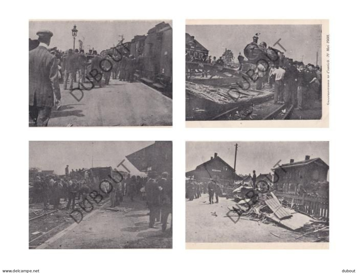 4 Postkaarten /Cartes Postales - Kontich Spoorwegramp 21 Mei 1908 (C5250) - Kontich