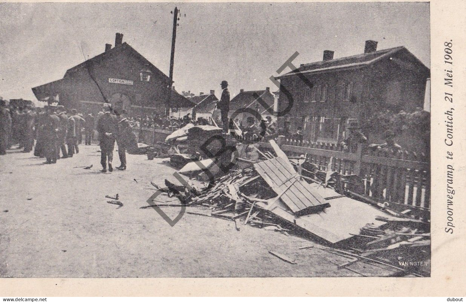 4 Postkaarten /Cartes Postales - Kontich Spoorwegramp 21 Mei 1908 (C5250) - Kontich