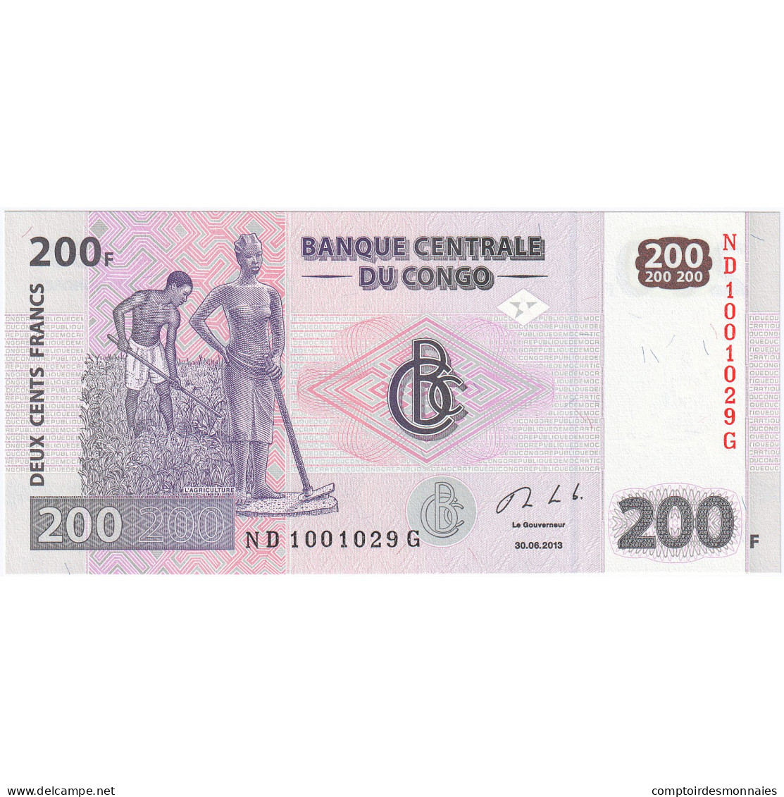 République Démocratique Du Congo, 200 Francs, 2013, 2013-06-30, KM:99a, NEUF - Republik Kongo (Kongo-Brazzaville)