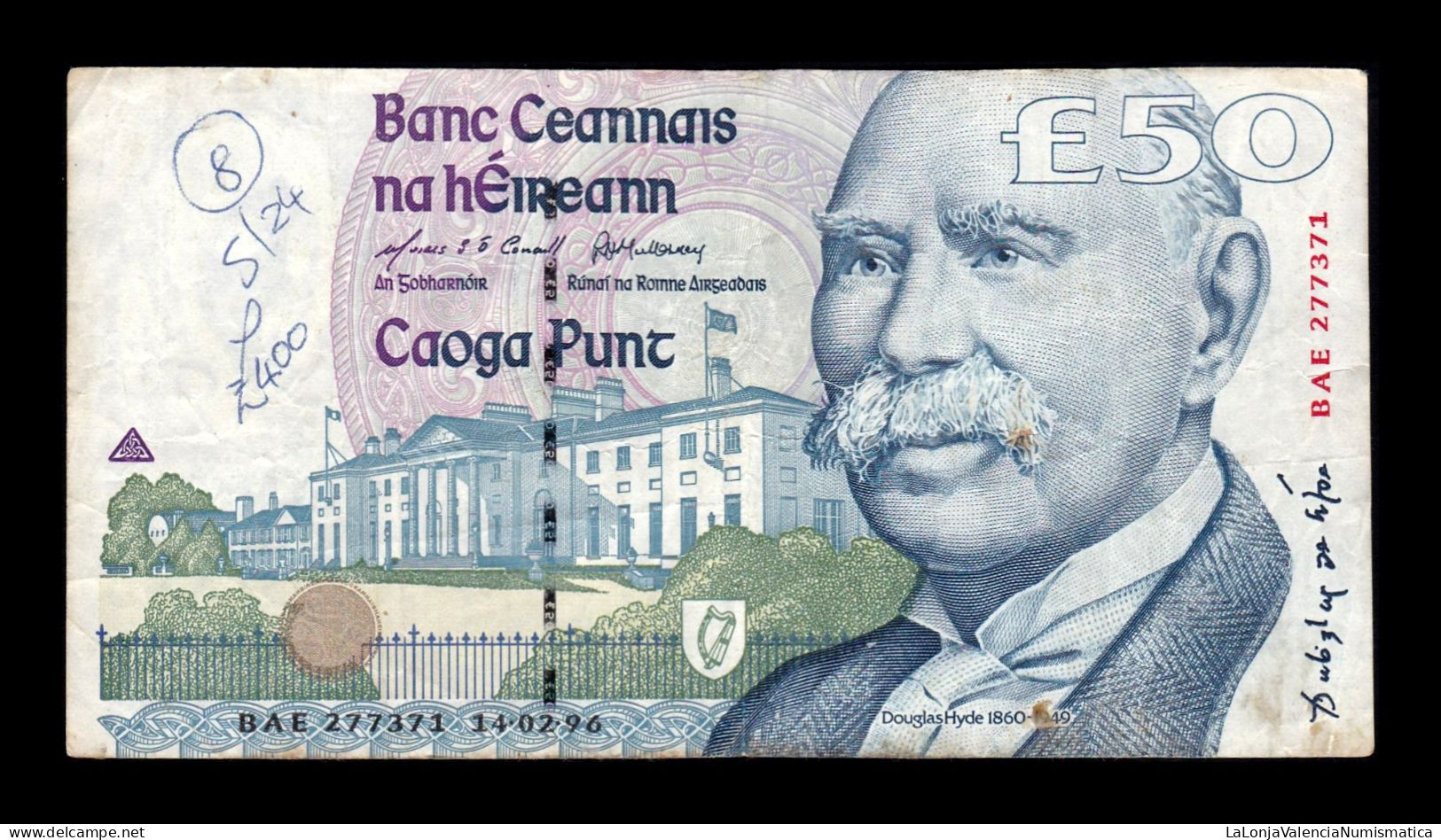 Irlanda Ireland 50 Pounds 14.02.1996 Pick 78a Bc/Mbc F/Vf - Ireland