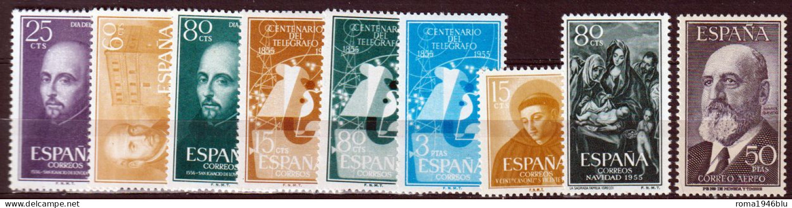 Spagna 1955 Annata Completa Commemorativi / Complete Commemorative Year Set **/MNH VF/F - Full Years