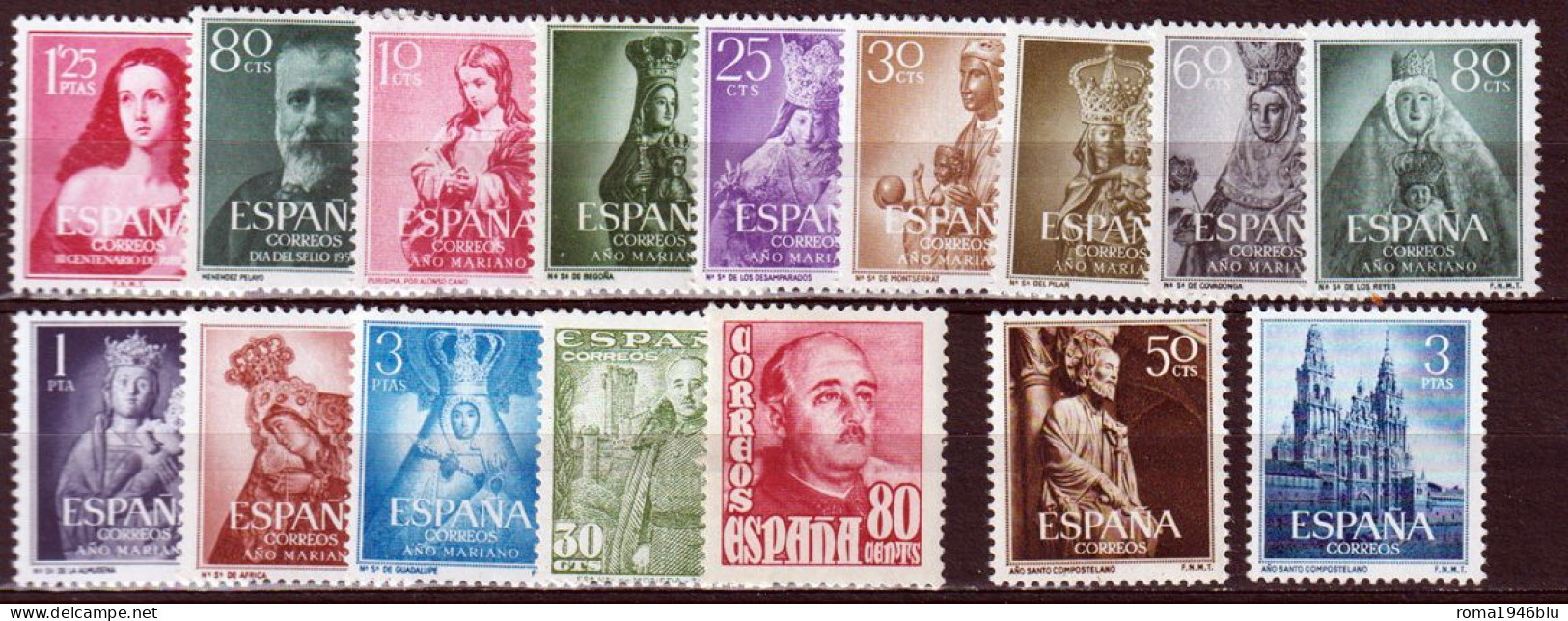 Spagna 1954 Annata Completa / Complete Year Set **/MNH VF/F - Ganze Jahrgänge