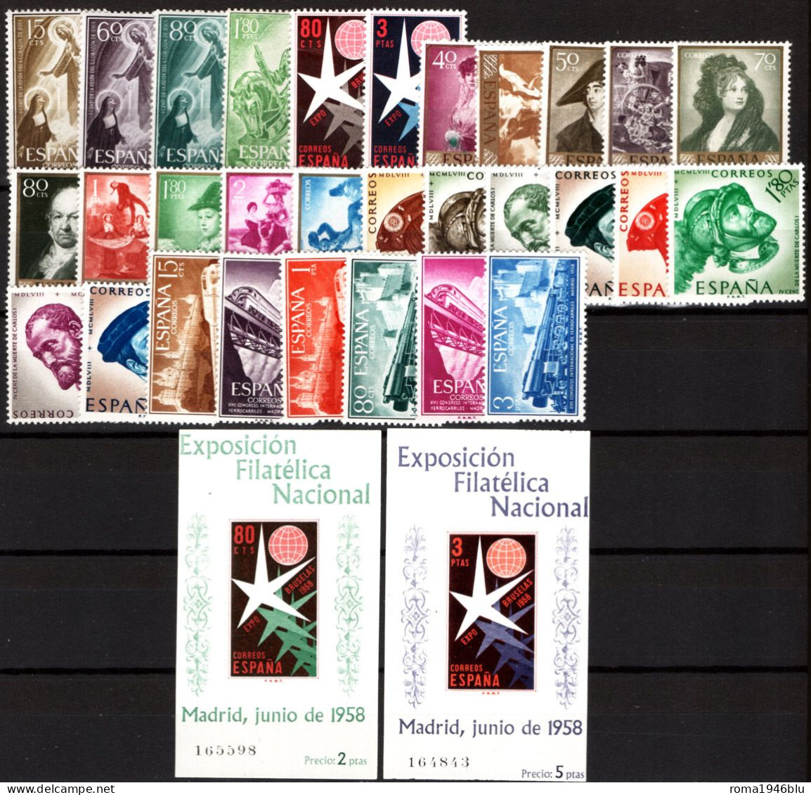 Spagna 1957/58 Annate Completa / Complete Year Set **/MNH VF/F - Années Complètes