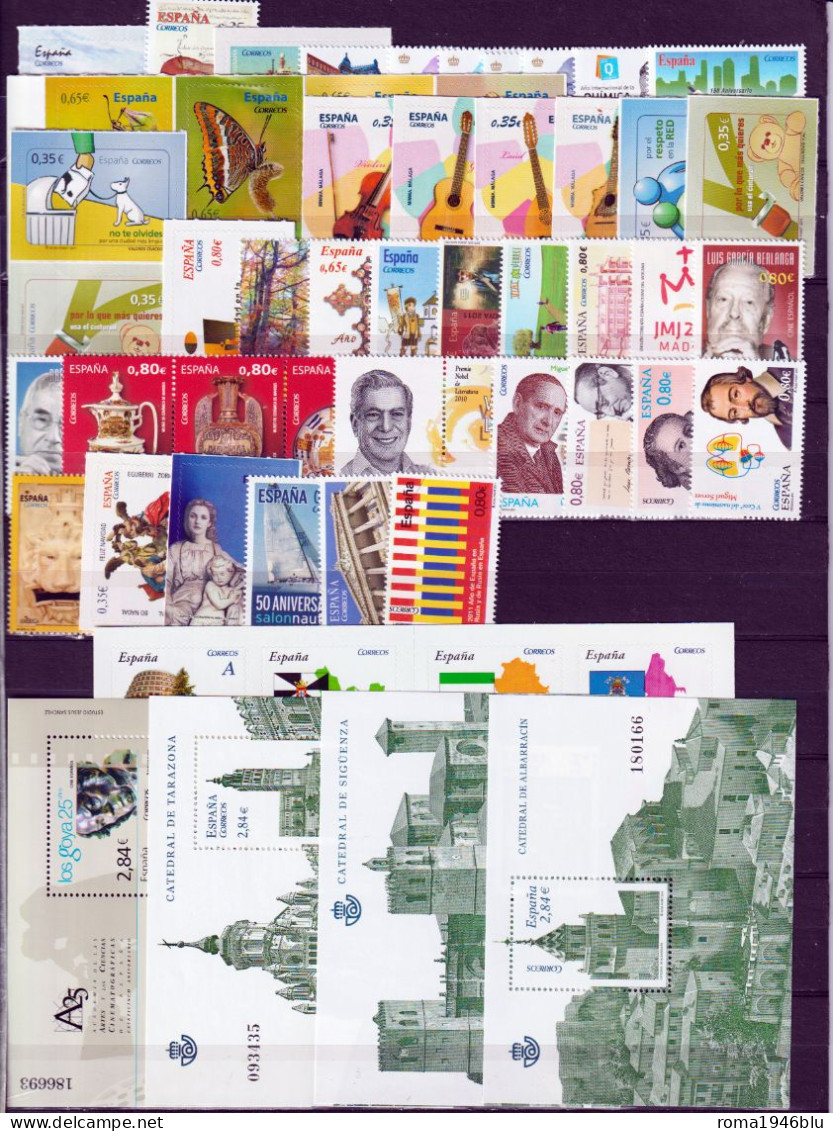 Spagna 2011 Annata Completa / Complete Year Set **/MNH VF - Années Complètes