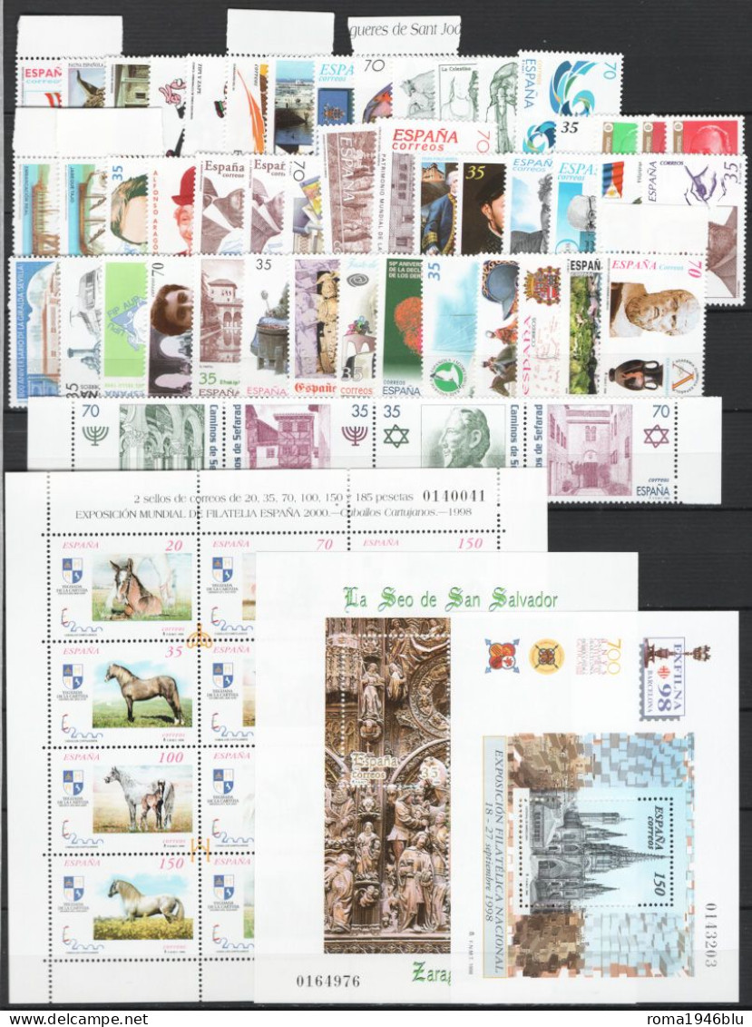 Spagna 1998 Annata Completa / Complete Year Set **/MNH VF - Ganze Jahrgänge