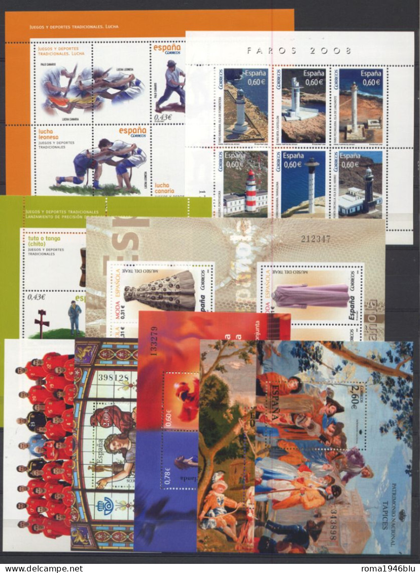 Spagna 2008 Annata Completa / Complete Year Set **/MNH VF - Ganze Jahrgänge