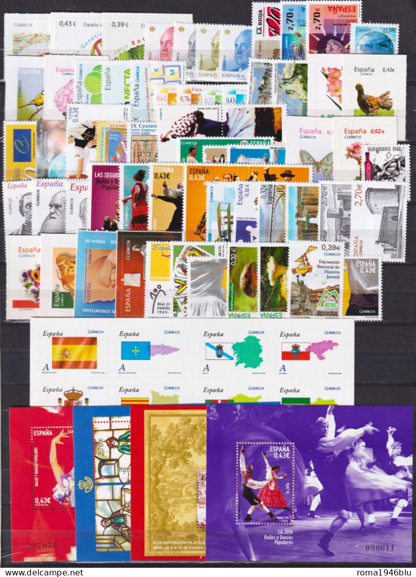 Spagna 2009 Annata Completa / Complete Year Set **/MNH VF - Annate Complete