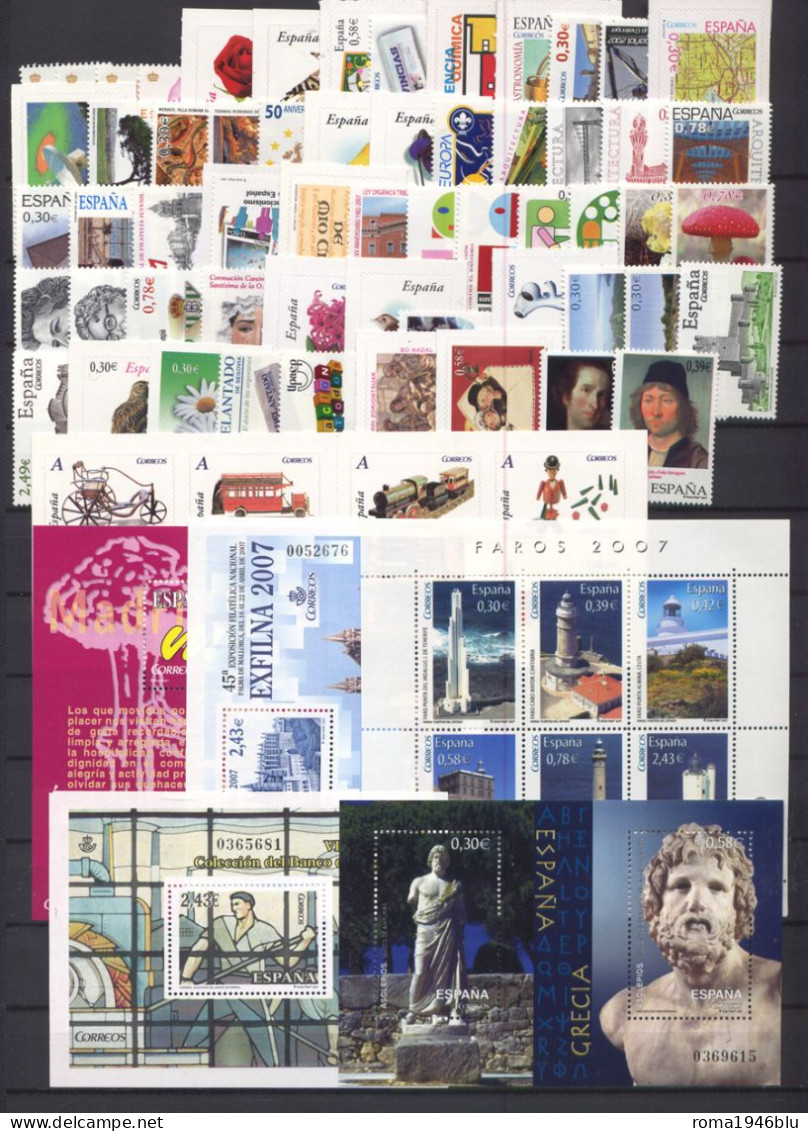 Spagna 2007 Annata Completa / Complete Year Set **/MNH VF - Années Complètes