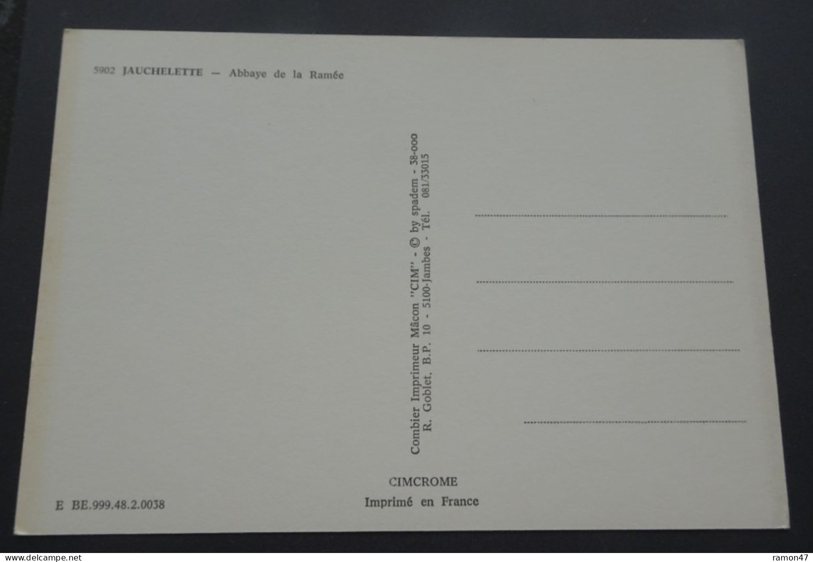 Jauchelette - Abbaye De La Ramée - Combier Imprimeur Mâcon (CIM) - Jodoigne