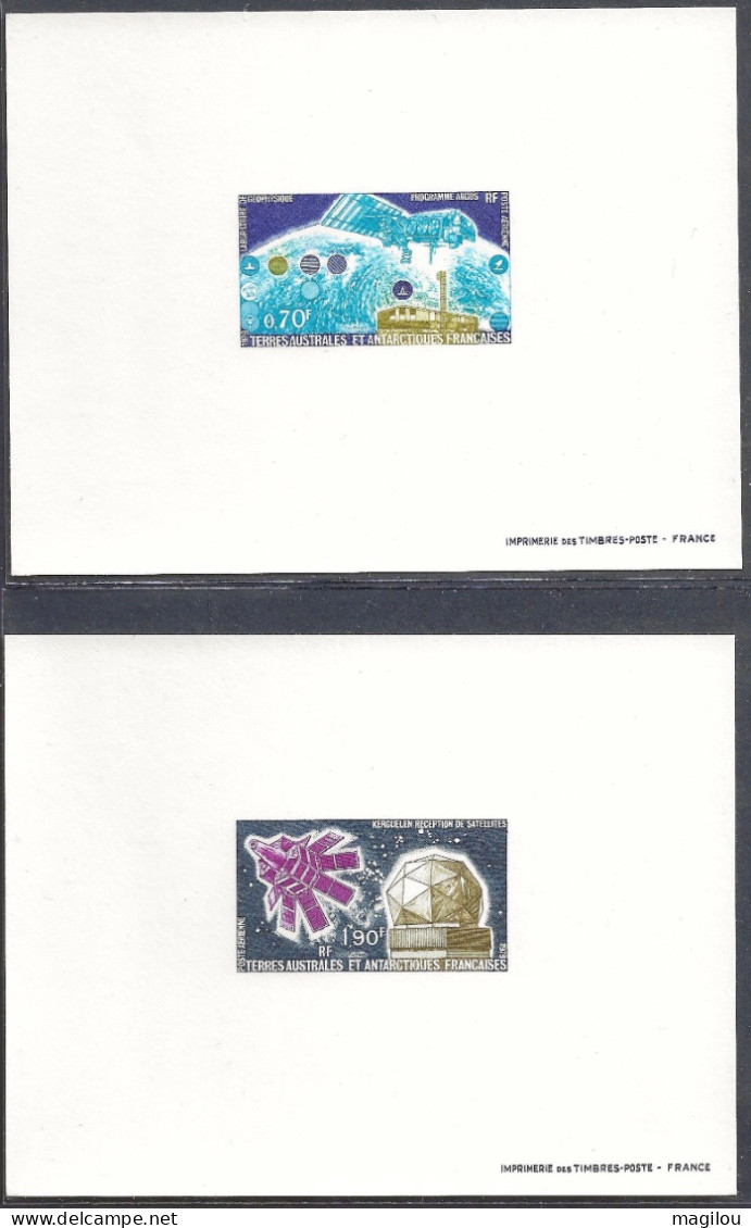 2 Épreuve De Luxe Taaf/fsat Space Espace YVT PA 51/52 - Imperforates, Proofs & Errors