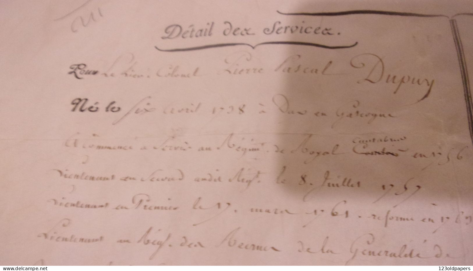 RARE 1793 MILITARIA AU NOM DE LA REPUBLIQUE BREVET DE COLONEL DUPUY Ne A  DAX  110 EME REGIMENT INFANTERIE - Documents Historiques
