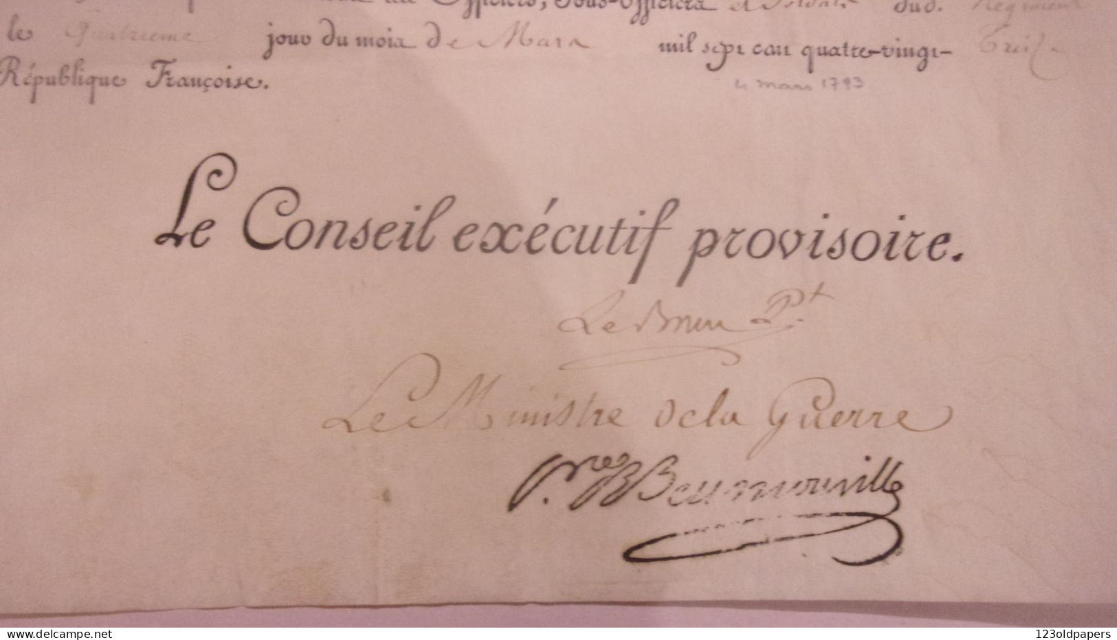 RARE 1793 MILITARIA AU NOM DE LA REPUBLIQUE BREVET DE COLONEL DUPUY Ne A  DAX  110 EME REGIMENT INFANTERIE - Documents Historiques