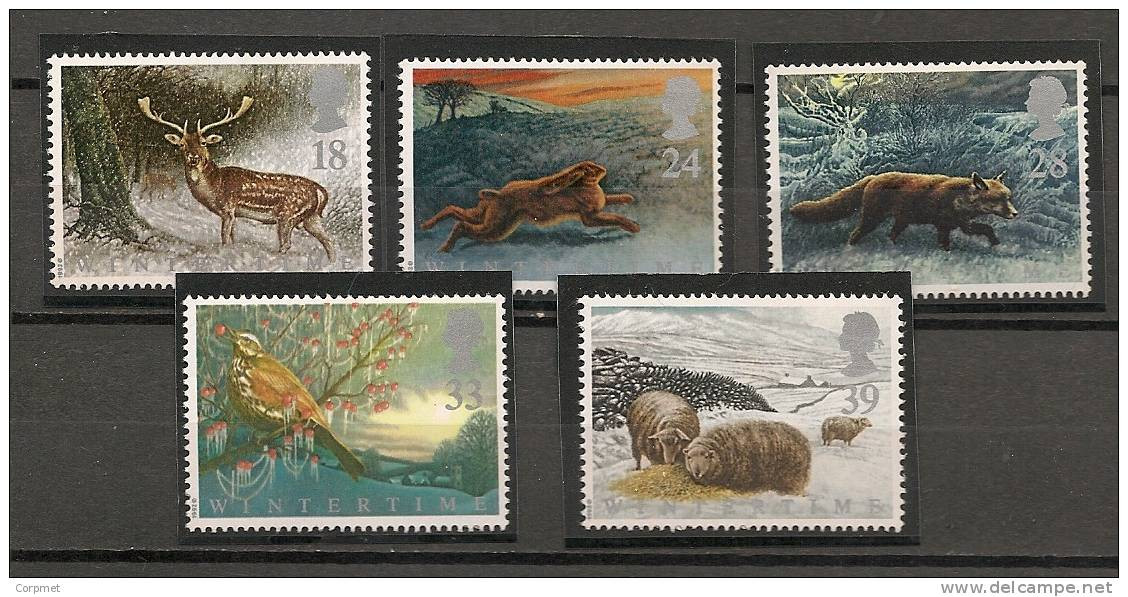 UK - 1992 THE FOUR SEASONS - WINTERTIME  - SG 1587/1591 - Yvert  1591/1595 - MNH - Non Classificati