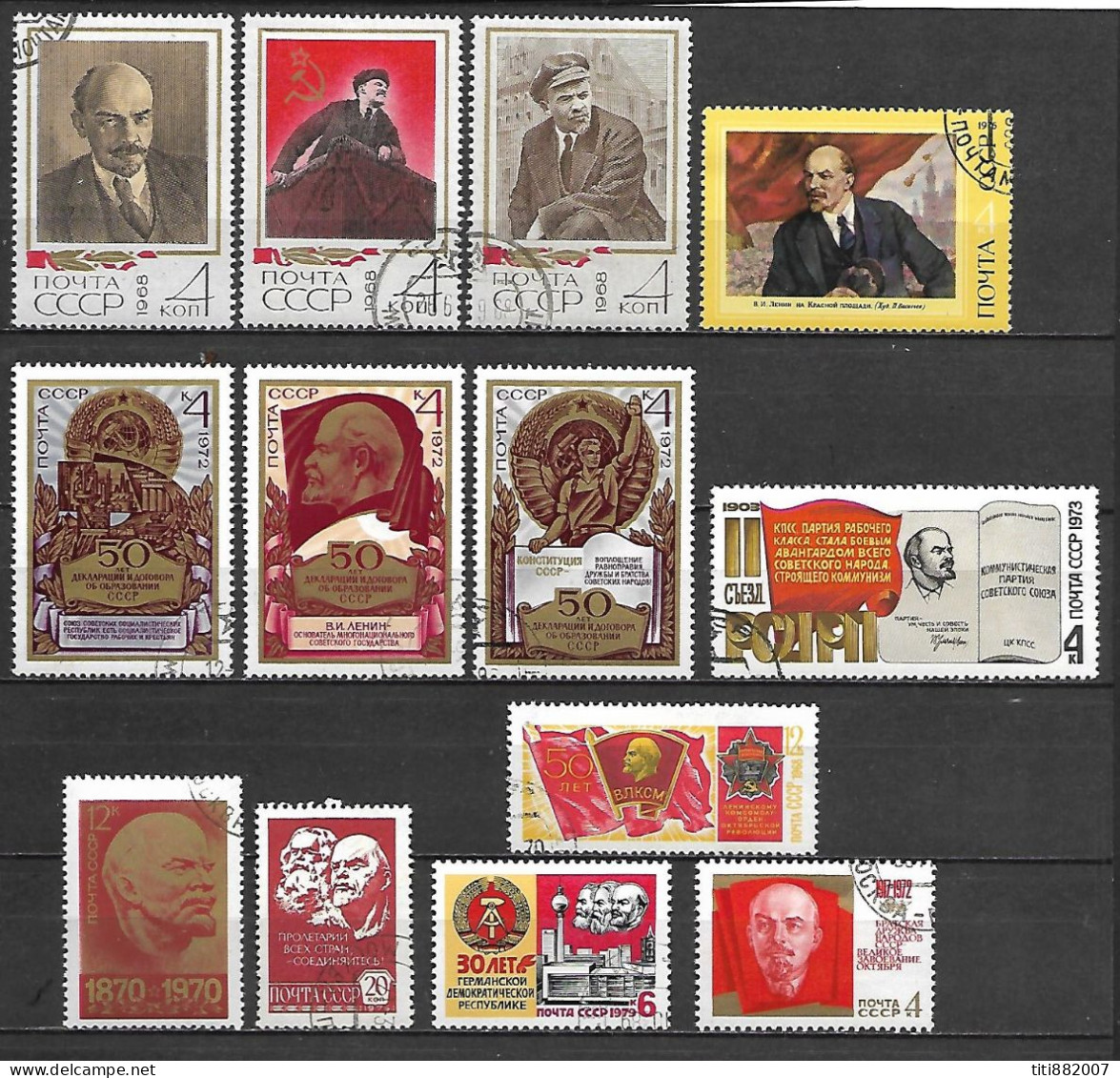 URSS   /    RUSSIE     -   L O T   -     LENINE     -   13  Oblitérés - Lenin