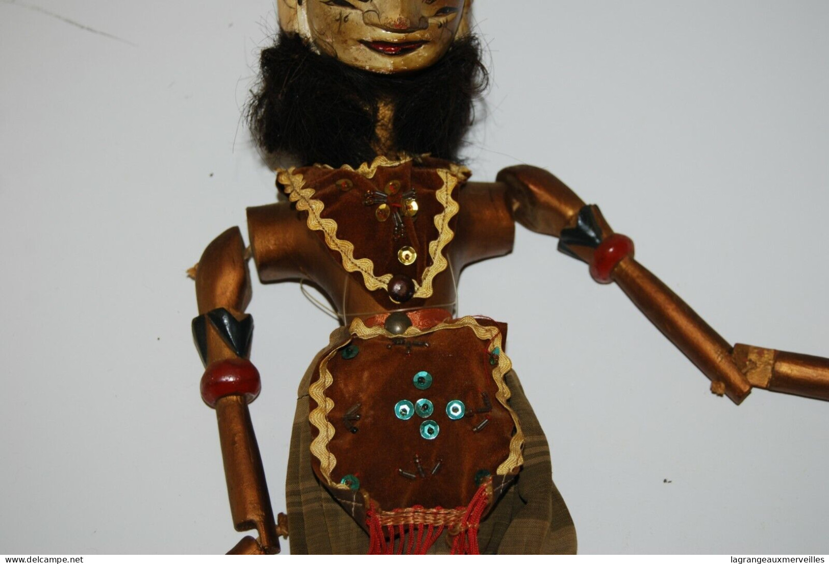 C245 Ancienne Marionnette - Style Indienne - Orientale - Bois - Jouet 1 - Puppets