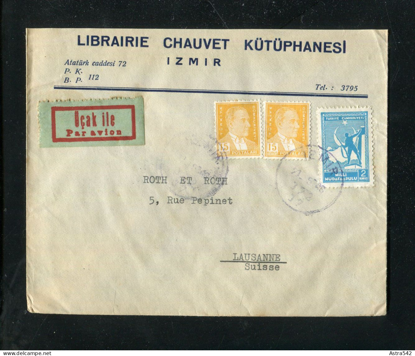 "TUERKEI" Lupo-Brief Ex IZMIR In Die Schweiz (3062) - Lettres & Documents