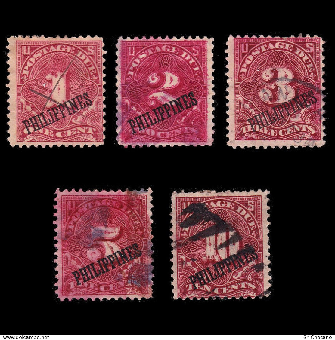 US PHILIPPINES POSTAGE DUE STAMPS.1899.SET 5.USED. - Philippinen