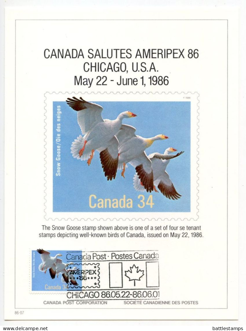 Canada 1985-89 4 Different Postmarked And Stamped International Philatelic Exhibition Cards - Officiële Postkaarten