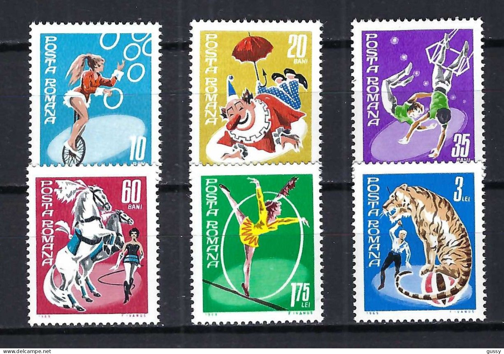 ROUMANIE Ca.1969:  Lot De Neufs** "LE CIRQUE" - Circus