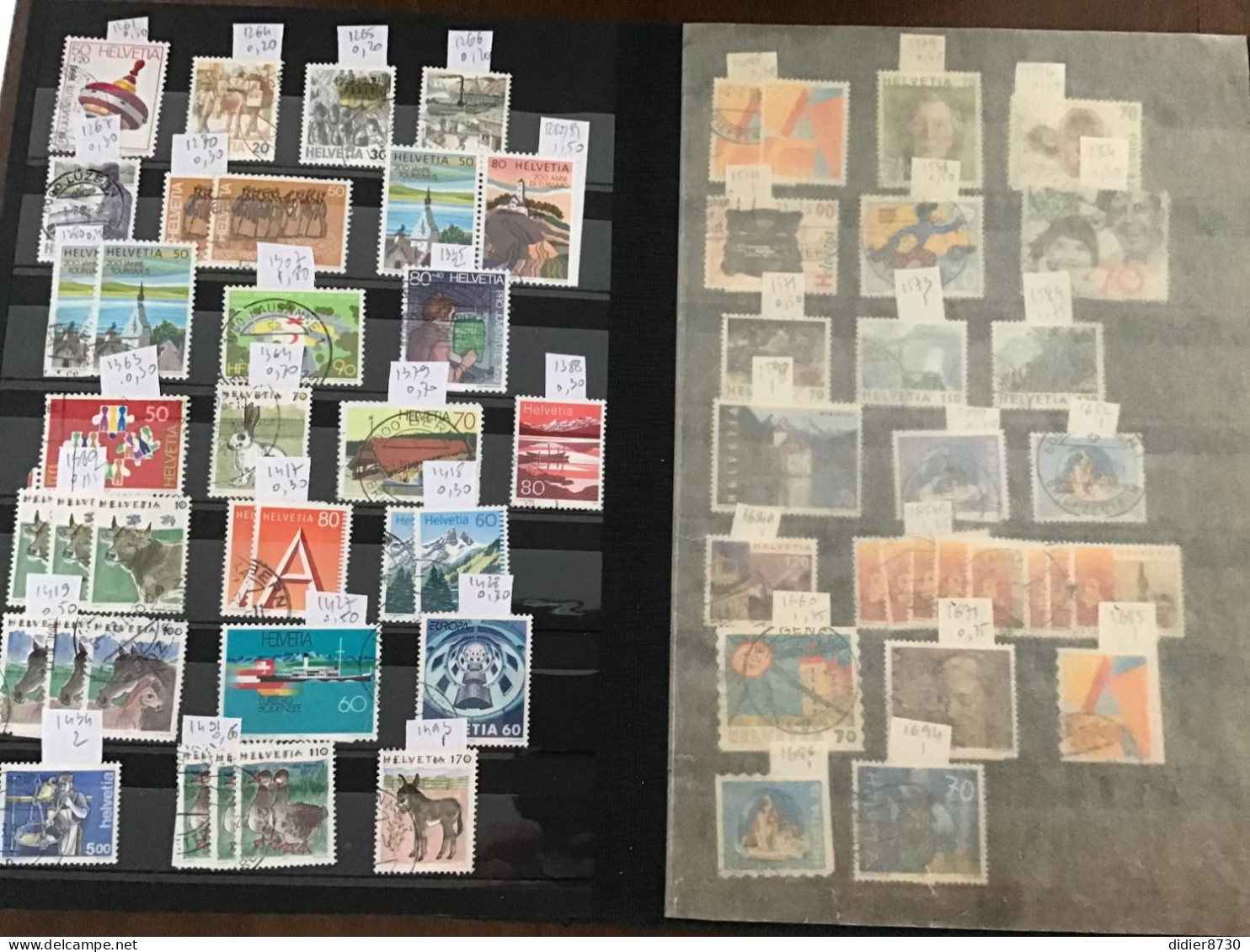 COLLECTION +600 TIMBRES et BLOCS OBLITERES SUISSE