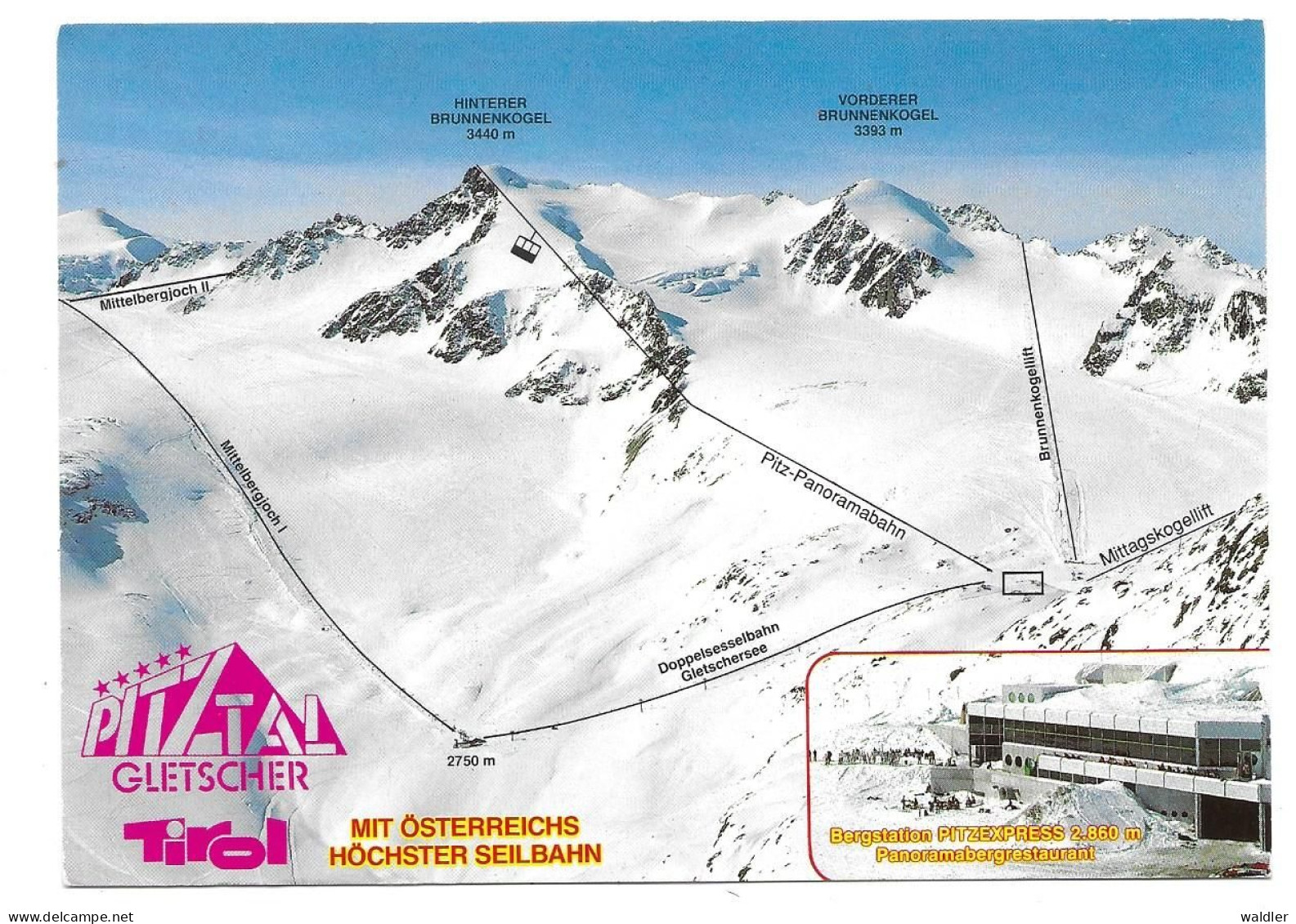 6481 MITTELBERG 1734m  / PITZTALER GLETSCHERBAHN - Pitztal