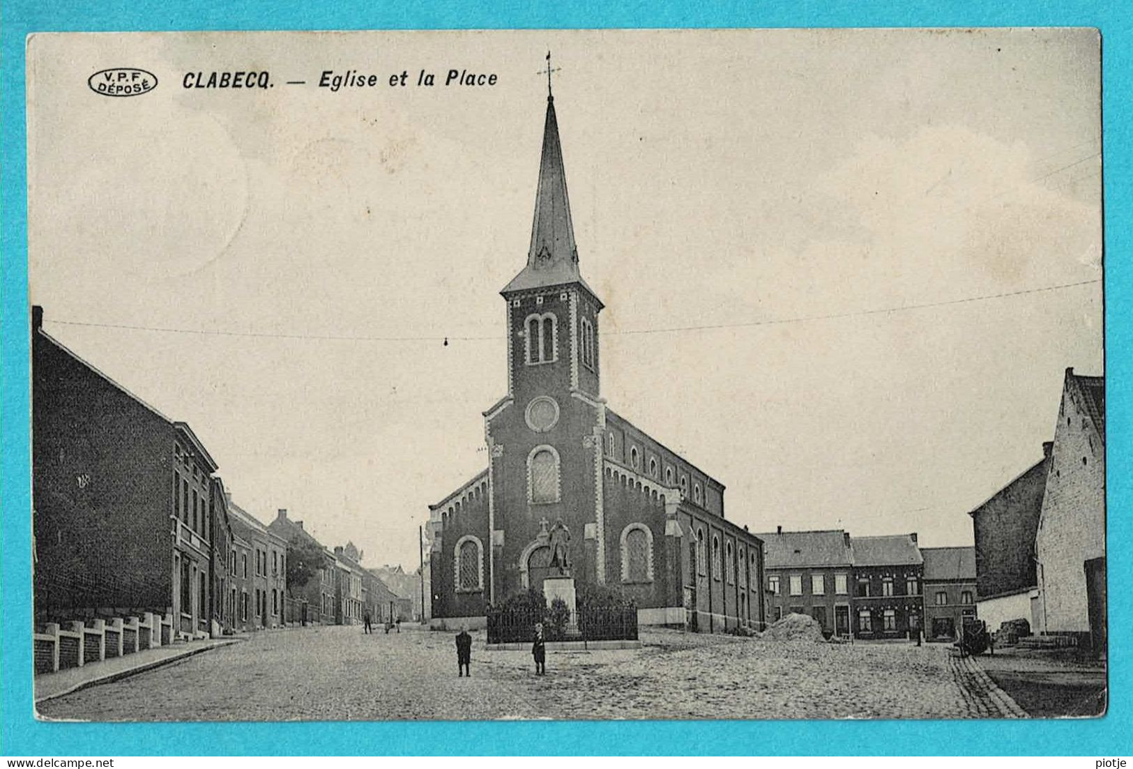 * Clabecq - Klabbeek (Tubeke - Tubize - Brabant Wallon) * (V.P.F. - Edit Jules Wastiau) église Et La Place, Kerk, Church - Tubeke