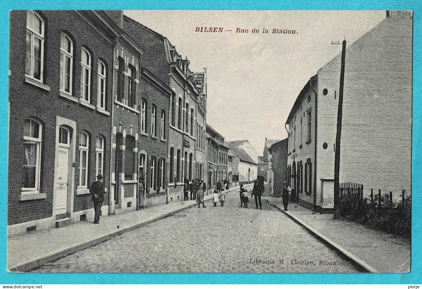 * Bilzen - Bilsen (Limburg) * (Librairie M. Theelen) Rue De La Station, Stationstraat, Animée, Unique, Old, Rare - Bilzen