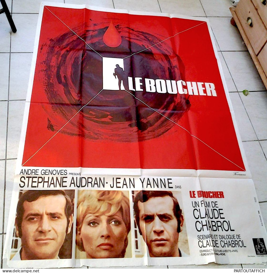 Affiche Originale Ciné LE BOUCHER Chabrol Jean Yanne Stéphane Audran 120x160 1970 Ferracci - Affiches & Posters