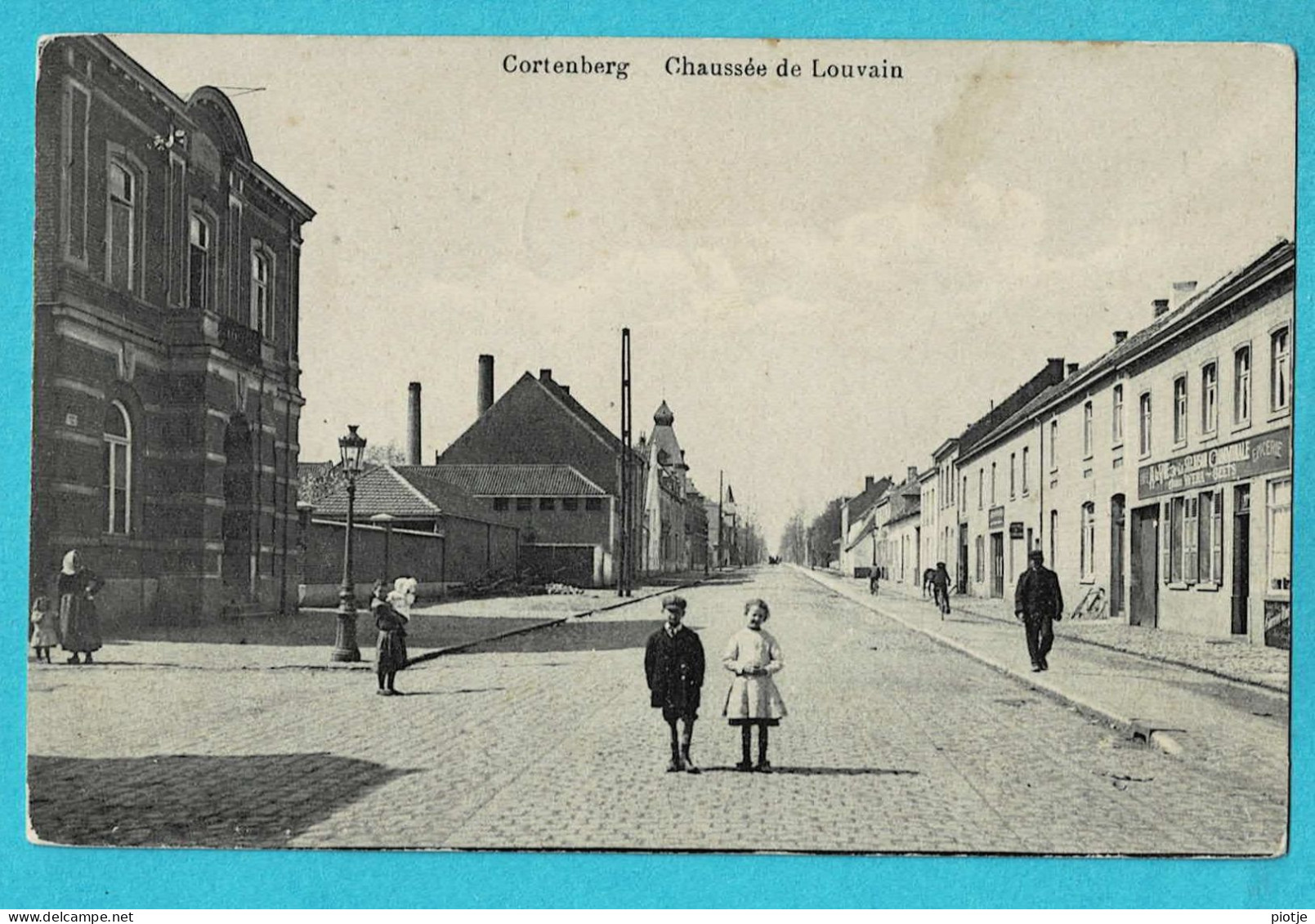 * Kortenberg - Cortenberg (Vlaams Brabant) * (Edit Vangrambeeck) Chaussée De Louvain, Animée, Enfants, Unique, Old - Kortenberg