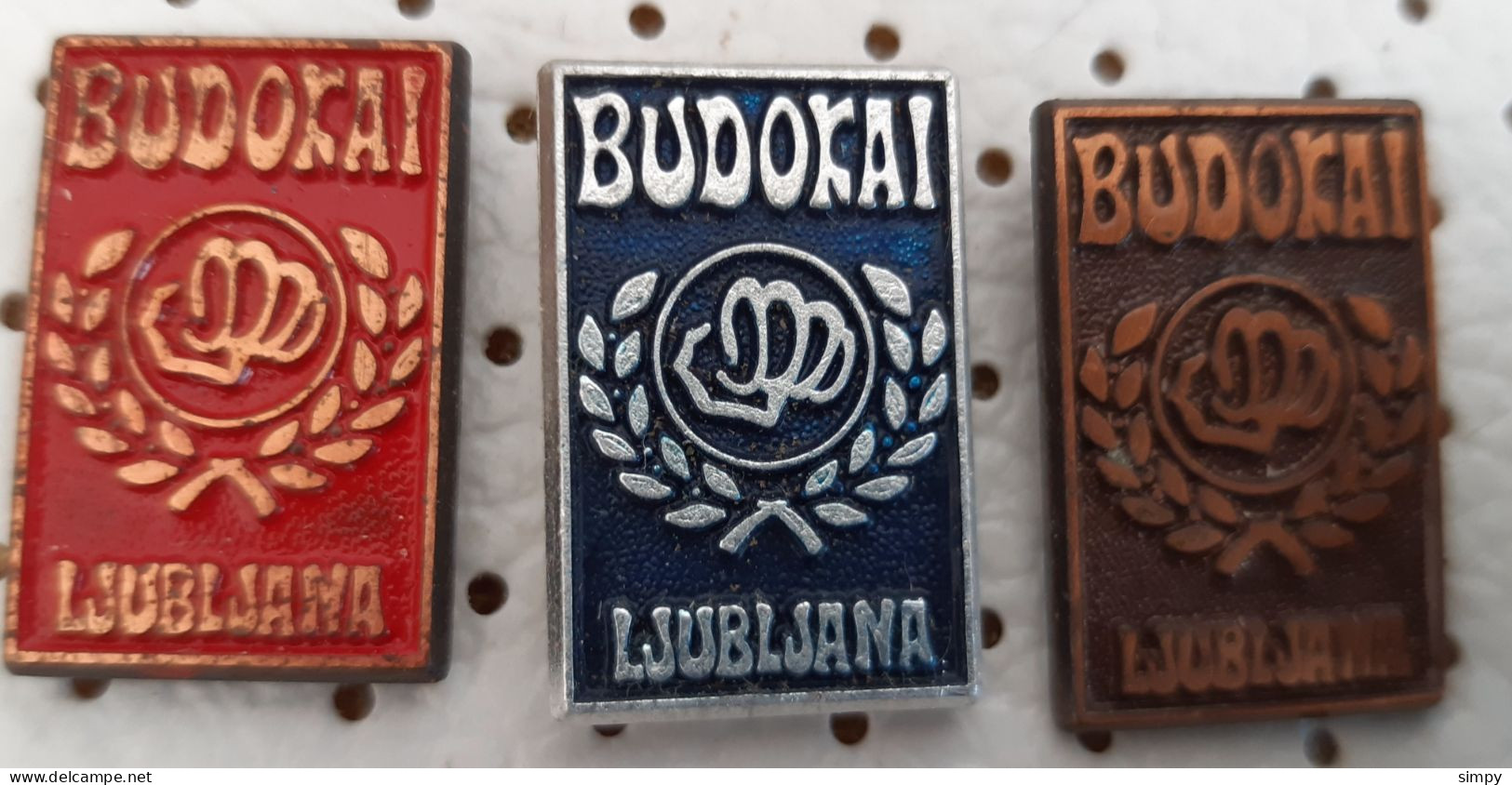 Martial Arts Club BUDOKAI  Karate Judo Boxing Wrestling Slovenia Vintage Pins - Judo