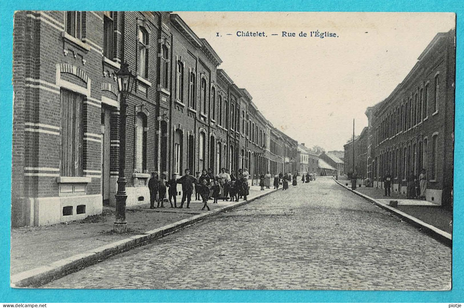 * Chatelet (Hainaut - La Wallonie) * (Phot H. Bertels, Nr 1) Rue De L'église, Kerkstraat, Animée, Enfants, Unique, TOP - Châtelet