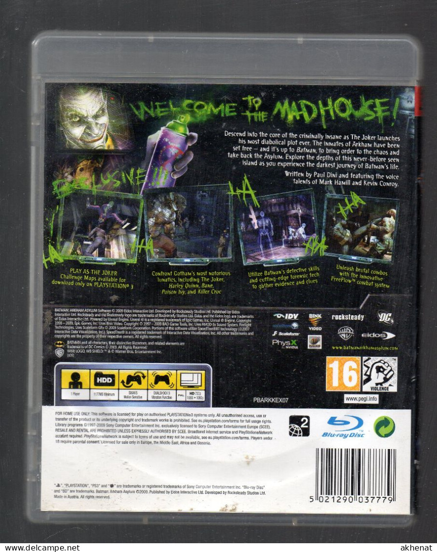 VIDEOGIOCO BATMAN ARKHAM ASYLUM PLAYSTATION 3 PS3 - PS3